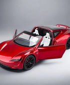 1:24 Tesla Roadster Convertible Alloy Sports Car Model Diecast Metal Toy Vehicle Car Model Simulation Sound and Light Kids Gift Roadster Red - IHavePaws