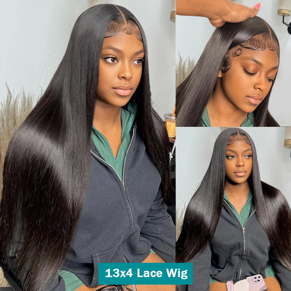 Bone Straight Glueless Human Hair Wig 5x5 HD Transparent Pre Cut Lace Closure Wig 4x6 Brazilian Wear and Go HD Lace Frontal Wigs