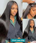 HD 5x5 Glueless Wear and Go Straight 13x6 Lace Front Human Hair Wigs 30 40 Inch 200% Transparent 13x4 Lace Frontal Wigs