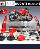Assembly Version Maisto 1:12 DUCATI Monster 696 Alloy Racing Motorcycle Model Diecast Street Motorcycle Model - IHavePaws