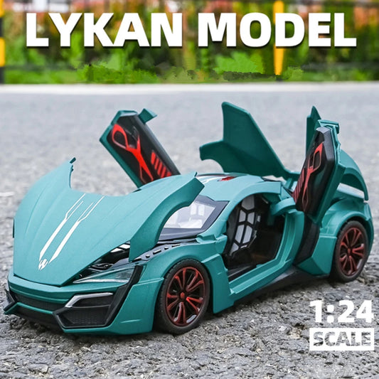 1:24 Lykan Hypersport Alloy Sport Car Model Diecasts & Toy Metal SuperCar Model Simulation Sound Light Collection Childrens Gift - IHavePaws