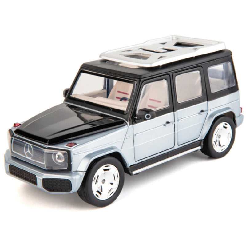 New 1:24 EQG New Energy Car Model Diecast Alloy Metal Toy Off-road Vehicles Car Model Simulation Sound and Light Childrens Gifts Blue - IHavePaws
