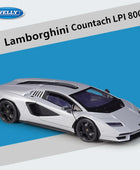 Welly 1:24 Lamborghini Countach LPI800 Alloy Sports Car Model Diecasts Metal Racing Car Vehicles Model Simulation Kids Toys Gift Silvery - IHavePaws