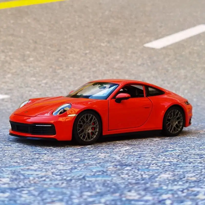 Welly 1:24 Porsche 911 Carrera 4S Alloy Sports Car Model Diecast Metal Toy Vehicles Car Model High Simulation Childrens Toy Gift Red - IHavePaws