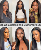 Wear Go Glueless Wig 30 36 Inch Bone Straight 13x4 HD Lace Frontal Wig Human Hair Pre plucked 6x4 Transparent HD Lace Front Wig