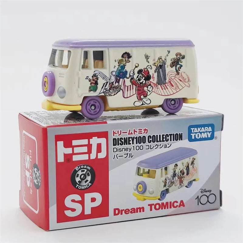 Takara Tomy Dieam Tomica Disney 100 Collection Diecast Miniature Scale Mickey Mouse Cute Bus Car Vehicle Model Children Toy Gift Purple - IHavePaws