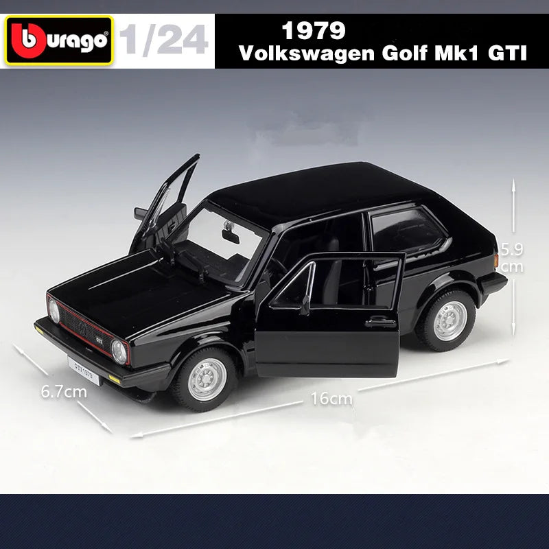 Bburago 1:24 Volkswagen 1979 Golf Mk1 GTI Alloy Car Model Diecast Metal Classic Car Vehicles Model Simulation Childrens Toy Gift - IHavePaws
