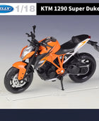 Welly 1:18 KTM 1290 Super Duke R Simulation Alloy Sports Motorcycle Model Diecasts Metal Toys Model Collectible Childrens Gifts
