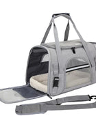 Portable Cat Handbag Soft Foldable Adjustable Shoulder Bag Small Pet Transportation Carrier for Dogs Traveling Airline Approved Grey - IHavePaws