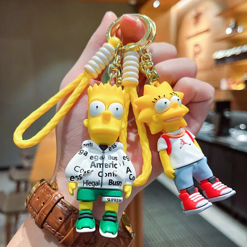 8 Kinds of The Simpsons Keychain Charm Cartoon Anime Handmade Cute Unisex Car Key chain Pendant Luggage Accessories Couple Gift - ihavepaws.com