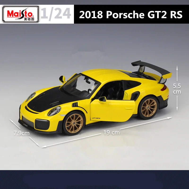 Maisto 1:24 Porsche 911 GT2 RS Alloy Sports Car Model Diecast Metal Toy Racing Car Vehicle Model Simulation Collection Kids Gift