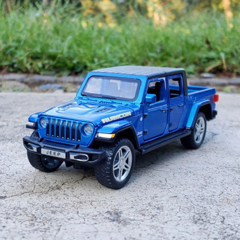 1:32 Jeep Wrangler Gladiator Alloy Pickup Model Diecasts Metal Toy Off-road Vehicles Car Model Simulation Collection Kids Gift Blue - IHavePaws