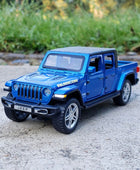 1:32 Jeep Wrangler Gladiator Alloy Pickup Model Diecasts Metal Toy Off-road Vehicles Car Model Simulation Collection Kids Gift Blue - IHavePaws