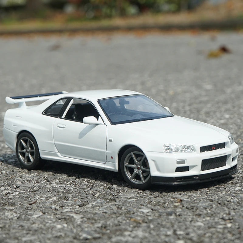 Welly 1:24 Nissan Skyline GTR R34 Alloy Sports Car Model Simulation Diecast Metal Racing Car Model Collection Childrens Toy Gift - IHavePaws
