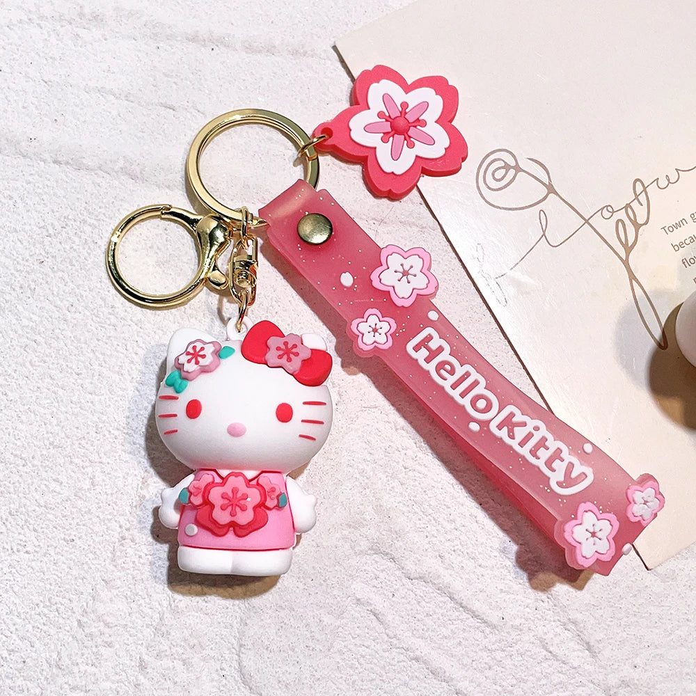 Sanrio Hello Kitty Keychain Cute Cartoon Melody Kuromi Cinnamoroll Doll Pendant Decoration Keyring Jewelry Girl&Child Gifts Toy KTM 10 - ihavepaws.com