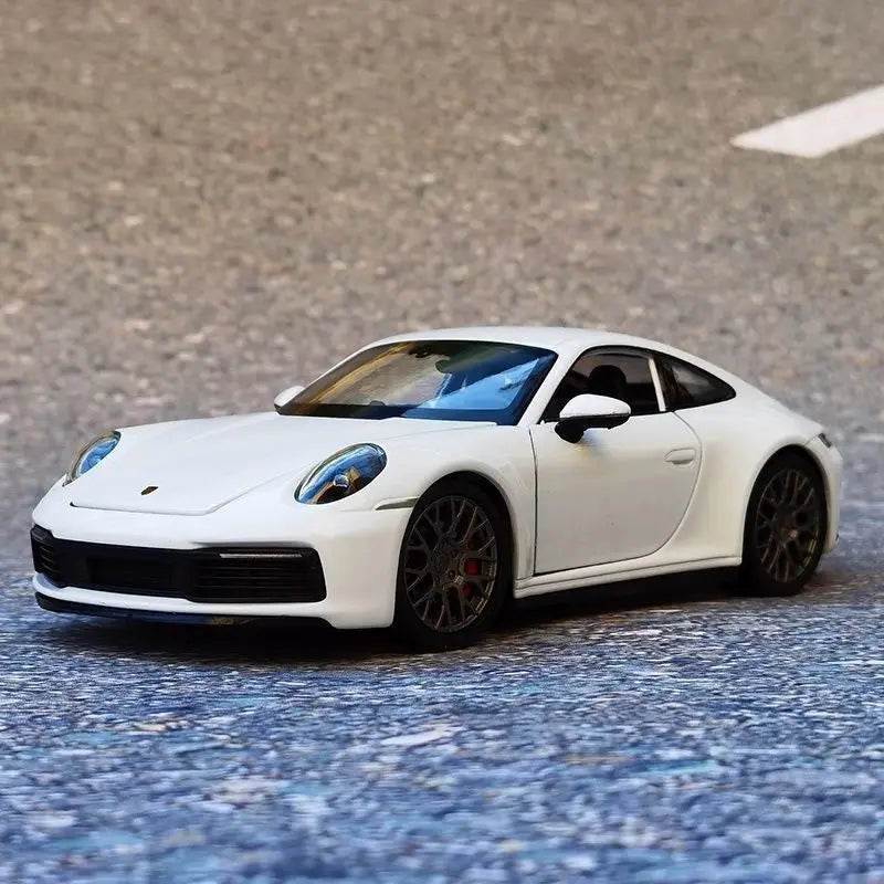 Welly 1:24 Porsche 911 Carrera 4S Alloy Sports Car Model Diecast Metal Toy Vehicles Car Model High Simulation Childrens Toy Gift White - IHavePaws