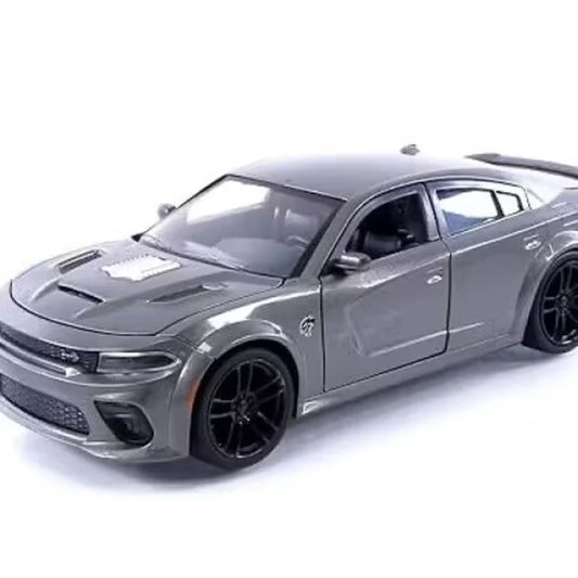 1:24 Challenger Charger SRT Hellcat Alloy Sport Car model Diecasts & Toy Muscle Vehicles Car Model High Simulation Kids Toy Gift Gray - IHavePaws