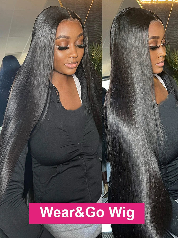 Glueless Human Hair Wigs Ready To Wear And Go Brazilian Bone Straight 6x4 5x5 HD Lace Closure Human Hair Wig For Women Cheaphair