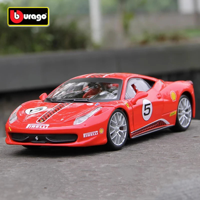 Bburago 1:24 Ferrari 458 Challenge Alloy Sports Car Model Diecasts Metal Toy Racing Car Vehicles Model Simulation Childrens Gift - IHavePaws
