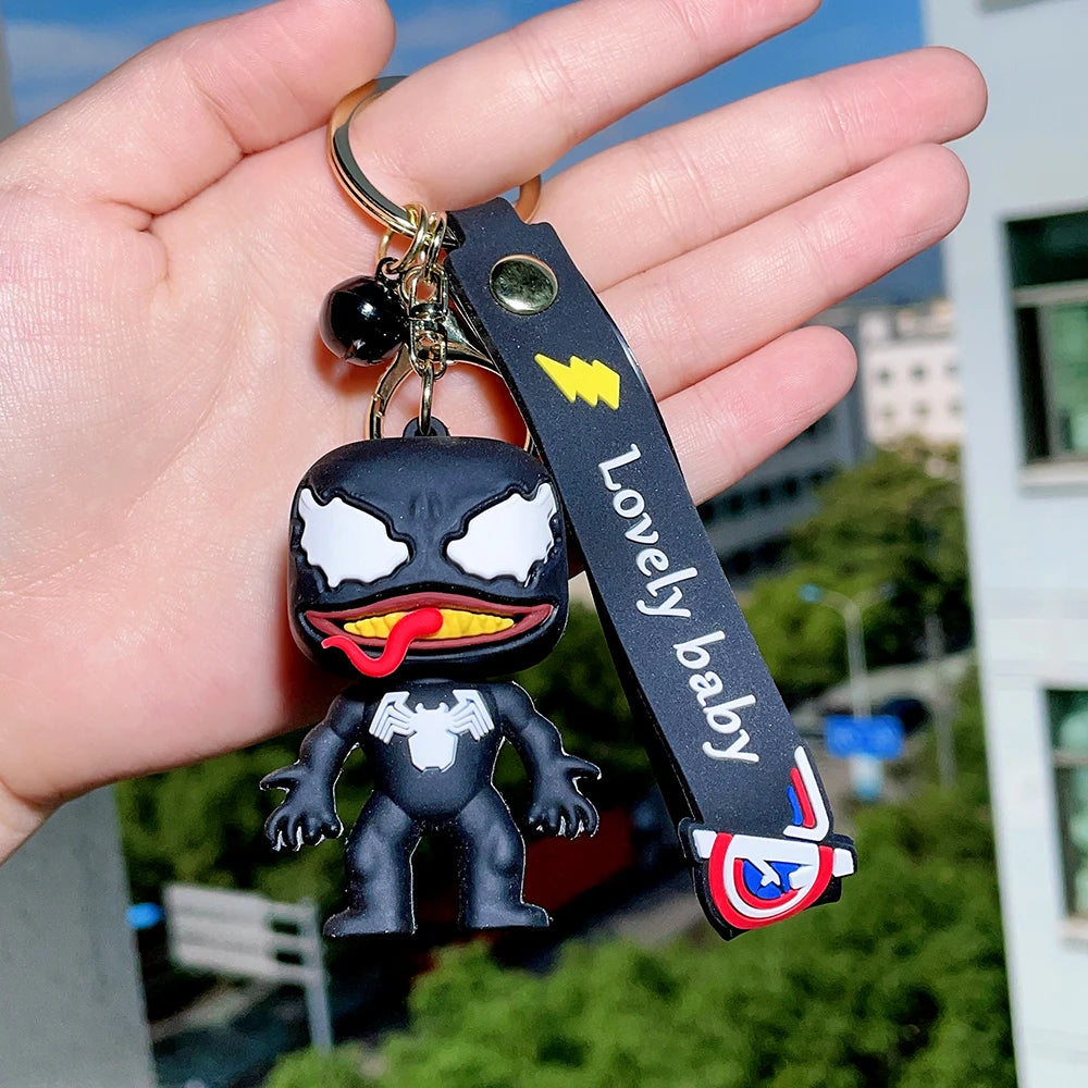 6 styles Horror series Cartoon Anime Venom Pendant Keychains Car Key Chain Key Ring Phone Bag Hanging Jewelry for Kids Gifts style D3 - ihavepaws.com