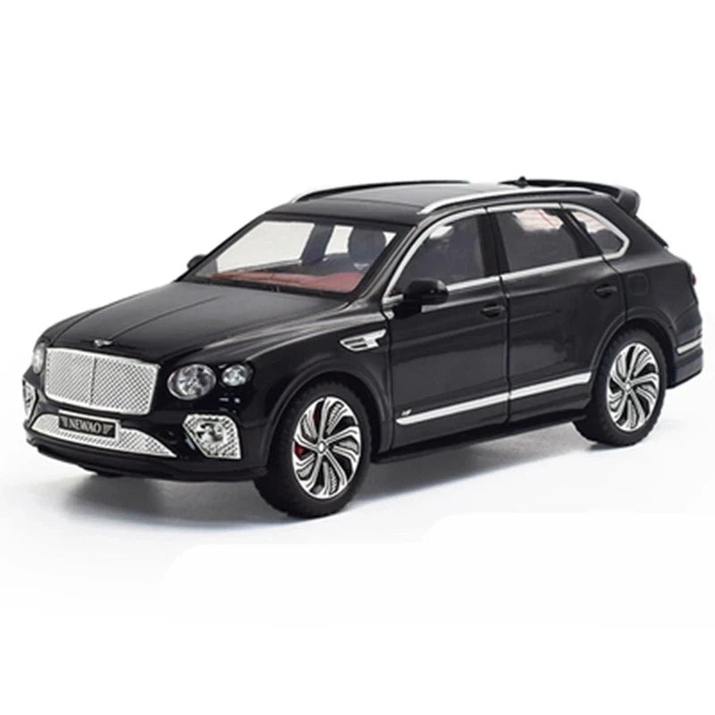 1:24 Bentayga SUV Alloy Luxy Car Model Diecast Metal Toy Vehicles Car Model Simulation Sound and Light Collection Childrens Gift Black - IHavePaws