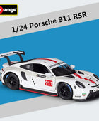 Bburago 1:24 Porsche 911 RSR Alloy Sports Car Model Diecast Metal Toy Vehicles Car Model Simulation Collection Children Toy Gift White - IHavePaws