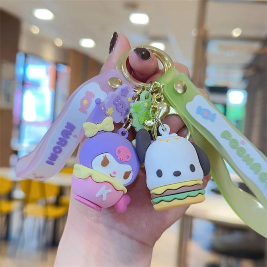 Cartoon Sanrio Family Snack Series Cute Keychain Couple Car Bag Pendant Exquisite Gift Wholesale - ihavepaws.com
