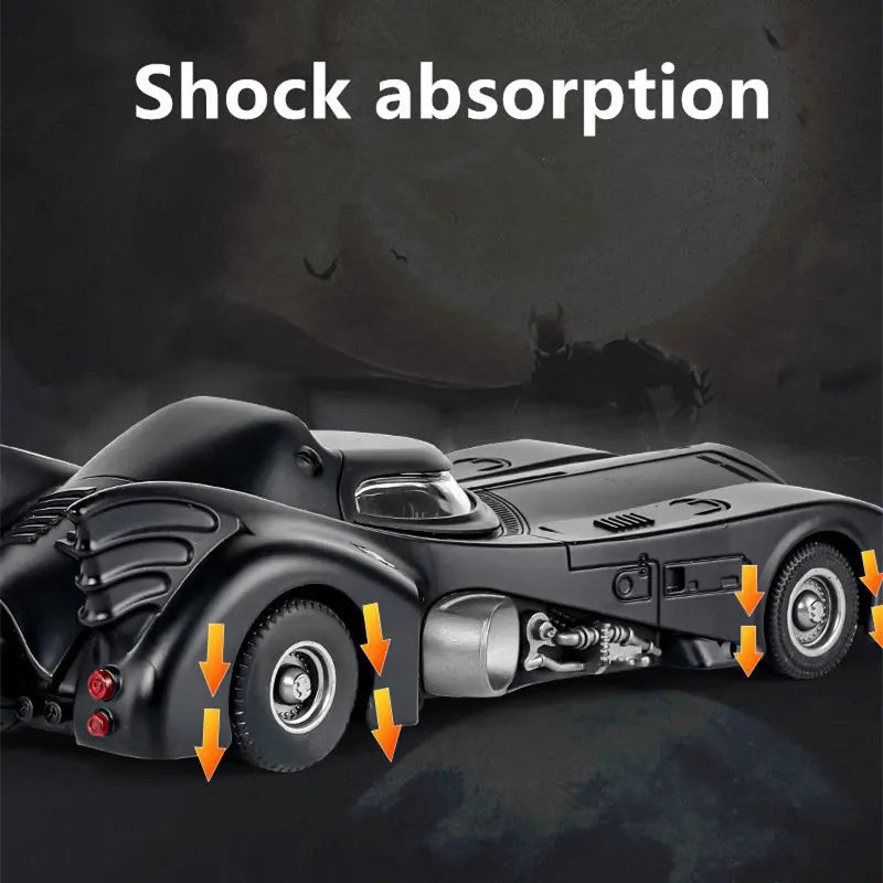 1/18 Classic Movie Car Batmobile Bat Alloy Concept Sports Car Model Diecast Metal Toy Racing Car Model Sound and Light Kids Gift