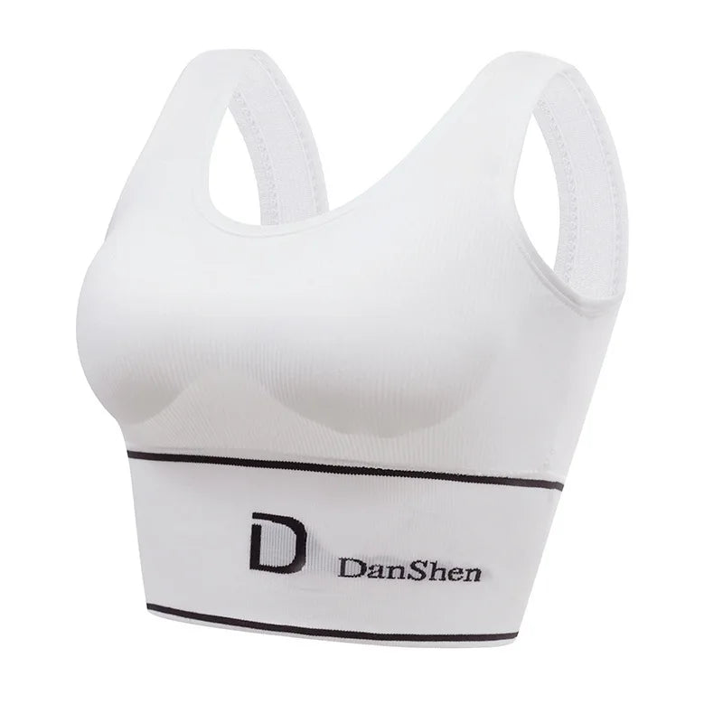 D-Shaped Underwear Women's bra Seamless Deep U-Shaped Back-Shaping Tube Top Yoga Sports Bra Without Steel Ring All-Match Base White / Plus size (61-85kg) - IHavePaws