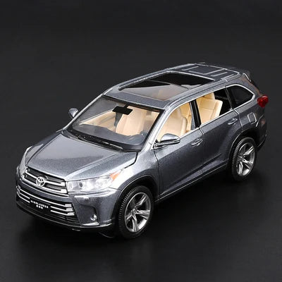 1:32 Toyota Highlander SUV Alloy Car Model Diecasts & Toy Metal Off-road Vehicles Car Model High Simulation Collection Kids Gift Gray - IHavePaws