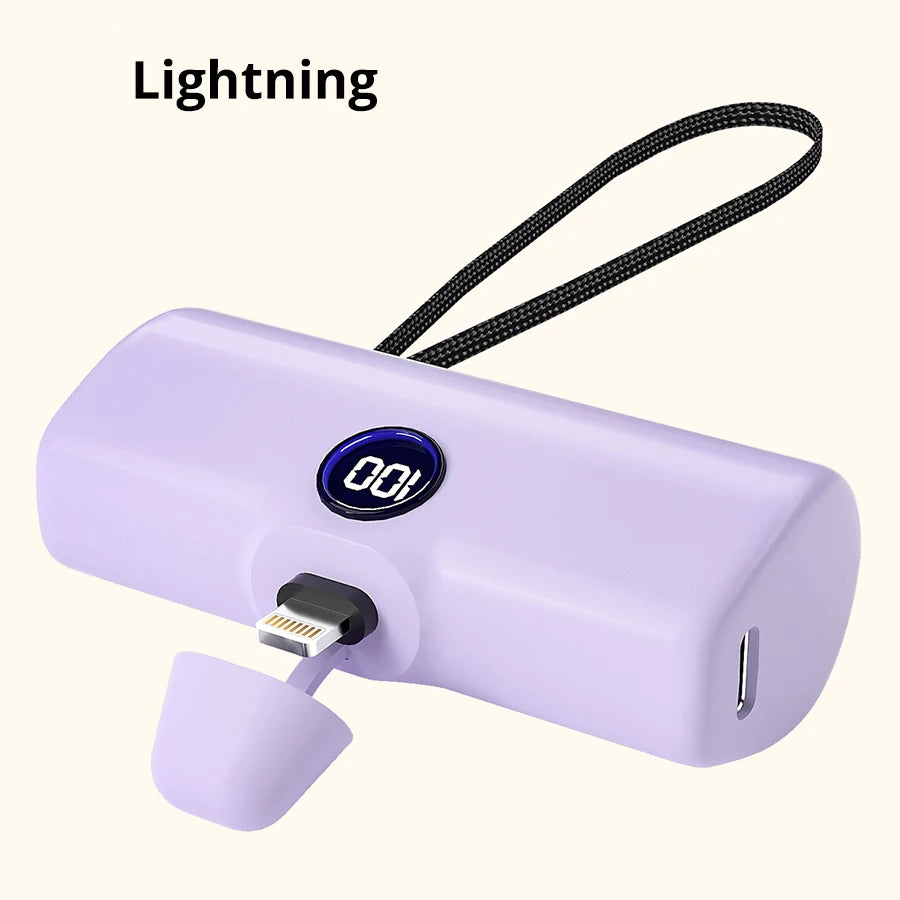 Liboer LM01 Mini Power Bank Purple Lightning / 5000mAh - IHavePaws
