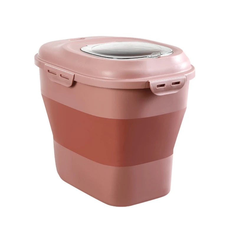 Pet Dog Food Storage Container Large 15kg Dry Cat Food Box Pink - ihavepaws.com