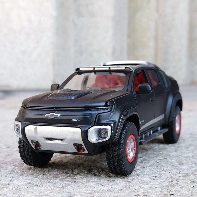 1:32 Chevrolet Colorado ZH2 Alloy Car Model Diecasts Metal Off-road Vehicles Car Model Simulation Sound and Light Kids Toys Gift Black - IHavePaws