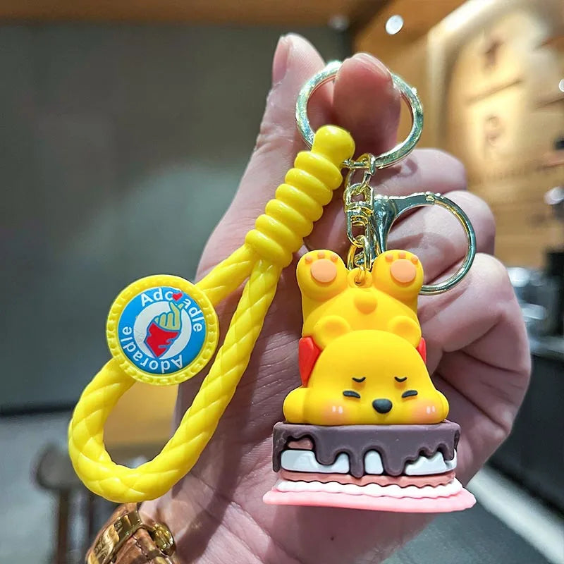 Creative and Cute Pooh Bear Keychain Cartoon Anime Disney Doll Pendant Men's and Women's Car Key chain Ring Children's Toys Gift 04 - ihavepaws.com