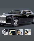 1:24 Rolls-Royce Phantom Alloy Car Model Diecasts & Toy Vehicles Metal Toy Car Model Simulation Sound Light Collection Kids Gift Black with silvery - IHavePaws