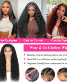 Wear And Go Glueless Wigs Human Hair Pre Plucked Pre Cut For Beginners Deep Wave Lace Front Wigs 13x4 HD Lace Frontal Wigs