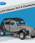 Welly 1:24 Citroen 2CV 6 Charleston Alloy Car Model Diecast Metal Classic Retro Car Vehicles Model Collection Childrens Toy Gift Gray - IHavePaws
