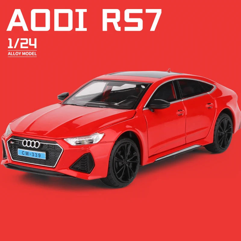 1:24 AUDI RS7 Coupe Alloy Car Model Diecast & Toy Vehicles Metal Toy Car Model High Simulation Sound Light Collection Kids Gifts Red - IHavePaws