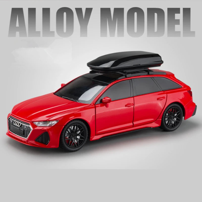 1/24 Audi RS6 Avant Station Wagon Alloy Track Racing Car Model Diecast Metal Sports Car A Red - IHavePaws