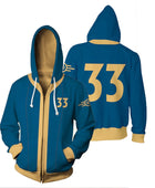 Fallout 4 Game Cosplay Costume Hoodie Vault 111 33 Shelter Zip Up 3D Print Jacket Sweatshirt street Coat Vault 33 / XXL - IHavePaws