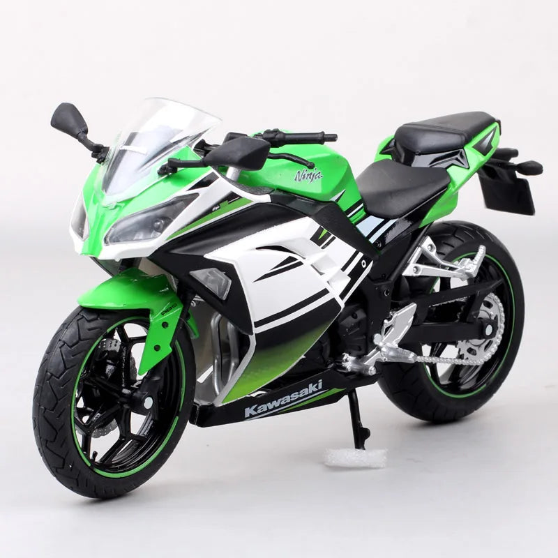 1/12 Kawasaki Ninja 250 Racing Cross-country Motorcycle Model Simulation|mini chopper motorcycle White - ihavepaws.com
