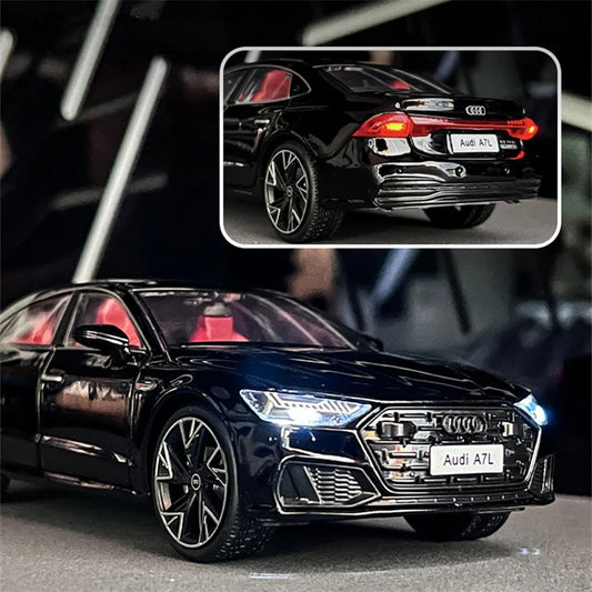 1:32 2022 AUDI A7 Alloy Car Model Diecast Metal Toy Vehicles Car Model High Simulation Sound and Light Collection Childrens Gift