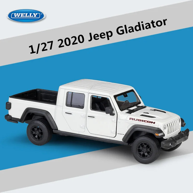 WELLY 1:27 Jeep Wrangler Rubicon Gladiator Alloy Pickup Car Model Diecasts Metal Off-Road Vehicles Car Model Childrens Toys Gift White - IHavePaws