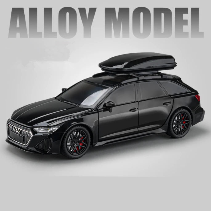 1/24 Audi RS6 Avant Station Wagon Alloy Track Racing Car Model Diecast Metal Sports Car A Black - IHavePaws