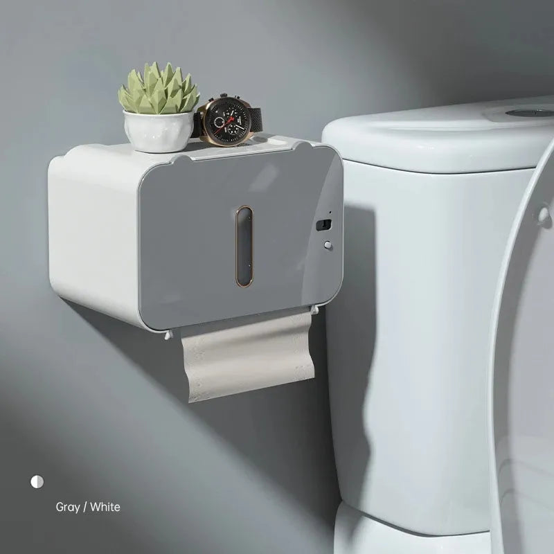Induction Toilet Paper Holder Shelf Automatic Paper Out - IHavePaws