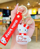 Cute Sanrio 4 Color Hello Kitty Key Chain Women Kuromi Keychain Girl Birthday Gift Cinnamoroll Schoolbag Pendant Kid Car Keyring Style red - ihavepaws.com