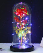 Rose Light Artificial Galaxy Rose Lamp with Butterfly LED Red - IHavePaws