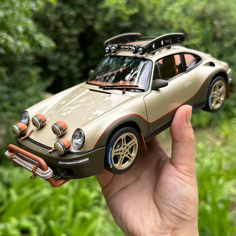 Almost real 1/18 RUF CTR Anniversary Edition 2017 Model Yellow Bird car model Send a friend a personal collection of metal Gold - IHavePaws