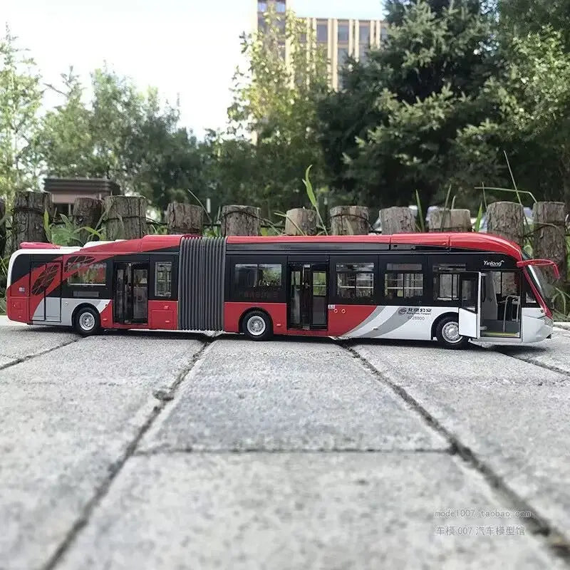 Large Size Electric Tourist Toy Traffic Bus Alloy Passenger Car Model Metal Double Section City Bus Model Sound Light Kids Gifts