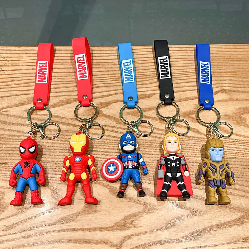 Cartoon Avengers Spider Man Keychain Marvel Movie Cartoon Captain America Hulk Car Key Ring Pendant Marvel Gifts Toys for Boys - ihavepaws.com